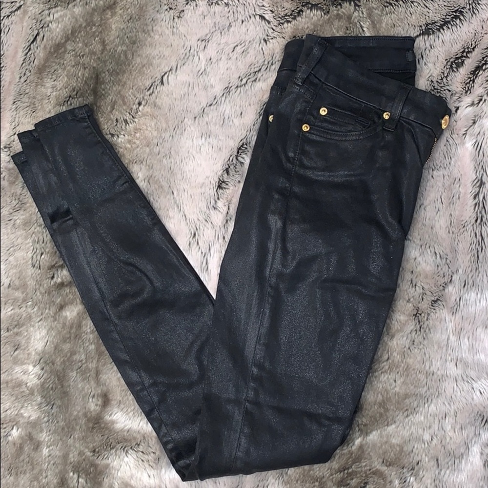 BLACK SHINY 7FORALLMANKIND JEANS ✨